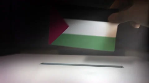 Compositing Hand Voting To Flag OF Palestine  Stock-Footage 149279268