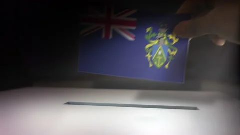Compositing Hand Voting To Flag OF Pitcairn Islands  Stock Footage 149369732