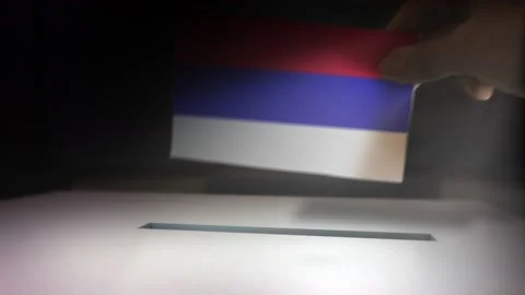Compositing Hand Voting To Flag OF Republic of Srpska  Vídeo Stock 149339421