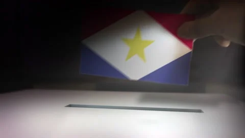 Compositing Hand Voting To Flag OF Saba  Stock-Footage 149340152
