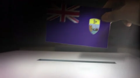 Compositing Hand Voting To Flag OF saint Helena  Stock-Footage 149340996