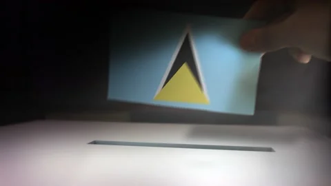 Compositing Hand Voting To Flag OF Saint Lucia  Vídeo Stock 149343104