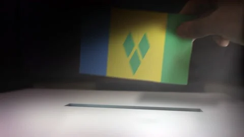 Compositing Hand Voting To Flag OF Saint Vincent and the Grenadines  Stock-Footage 149371567