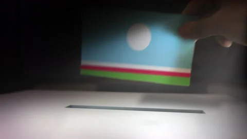 Compositing Hand Voting To Flag OF Sakha Republic  Vídeo Stock 149372325