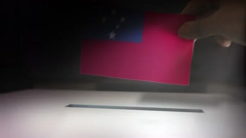 Compositing Hand Voting To Flag OF Samoa  Stock-Footage 149382202