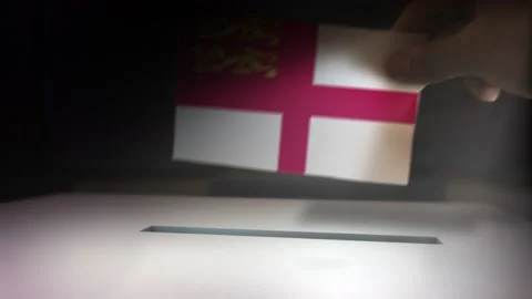 Compositing Hand Voting To Flag OF Sark  Vídeo Stock 149382387