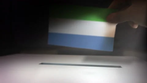 Compositing Hand Voting To Flag OF Sierra Leone  Stock-Footage 149383364