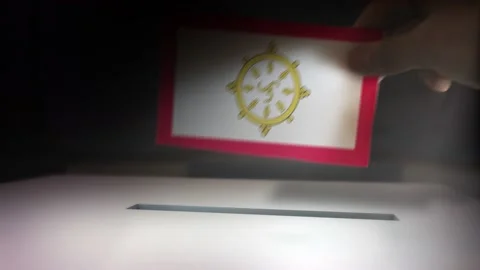 Compositing Hand Voting To Flag OF Sikkim  Stock-Footage 149383927