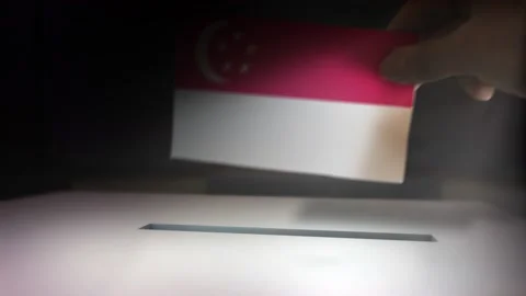 Compositing Hand Voting To Flag OF Singapore  Stock-Footage 149384953