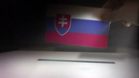 Compositing Hand Voting To Flag OF Slovakia  Video stock 149385314