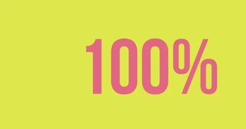 Composition of 100 percent over yellow background Ilustração Stock