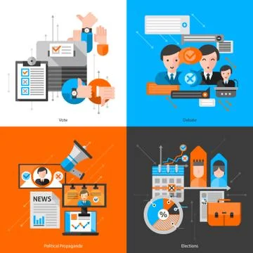 Composition 2x2 For Elections Voting Illustrazione stock