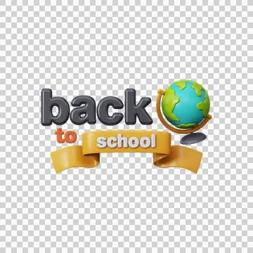 Composition 3d text back to school and globe. Stock Illustration