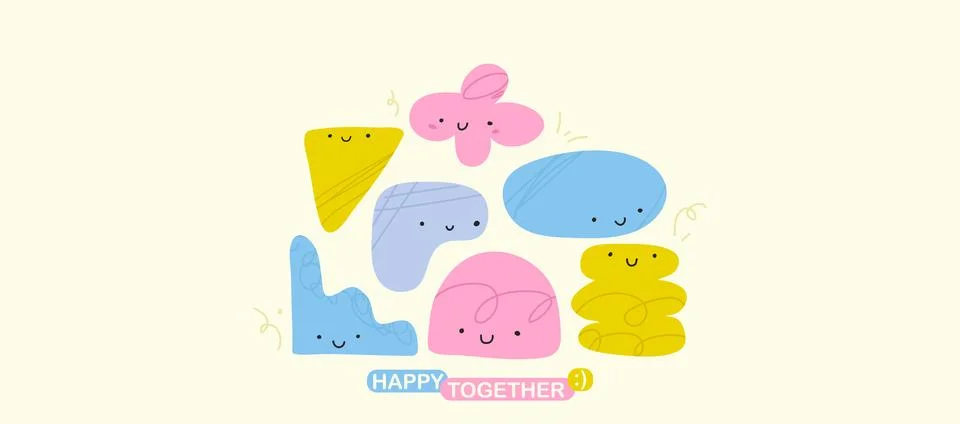 Composition of abstract shape character. Vector illustration with geometric Stock Illustration