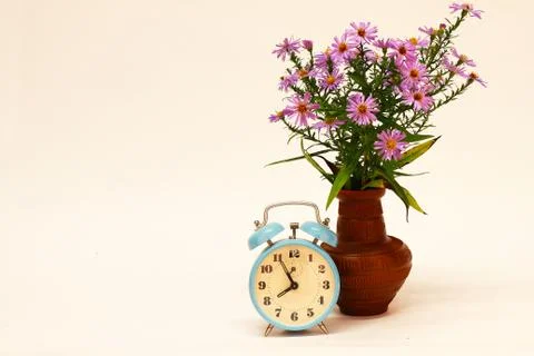 Composition with alarm clock Stock Photos