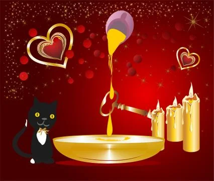 Composition and evening fortune Stock Illustration