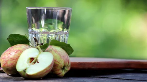 Composition with apple juice Stock Footage 27723872