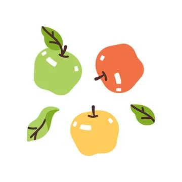 Composition of apples. Flat modern vector illustration. Stock Illustration