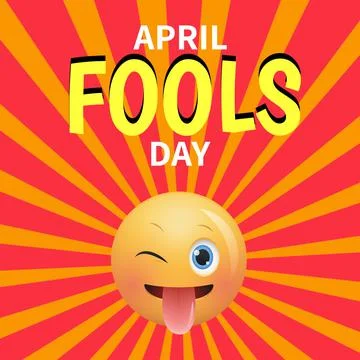 Composition of april fools day text over winking emoji icon Ilustração Stock