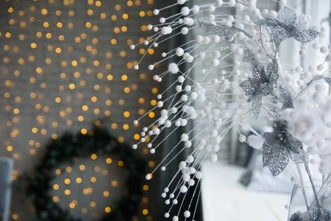 Composition with artificial flowers Stock Photos