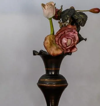 Composition of artificial flowers. Fotos Stock