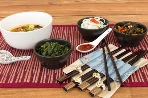 Composition of asian food Stock Photos