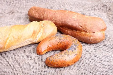 Composition with assorted bread and pastry. Selective focus. Stock Photos