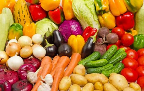 Composition with assorted fresh fresh vegetables. Stock Photos