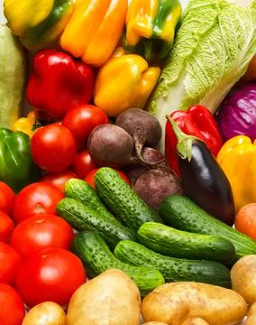 Composition with assorted fresh fresh vegetables. Stock Photos