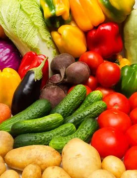 Composition with assorted fresh fresh vegetables. Stock Photos