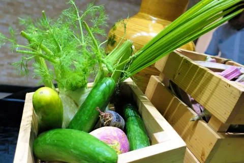 Composition with assorted raw organic vegetables. Detox diet Stock Photos