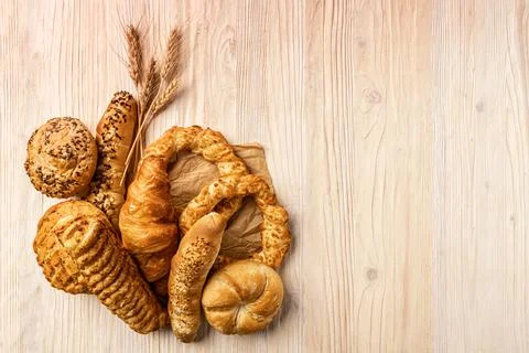 Composition with bakery products Stock Photos