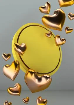 Composition of balloons 3d illustration of different shapes Stock Illustration