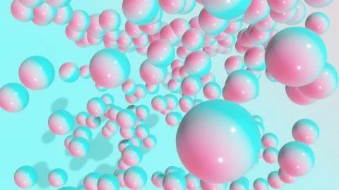 Composition of balloons with a blue-pink gradient. Stock Illustration