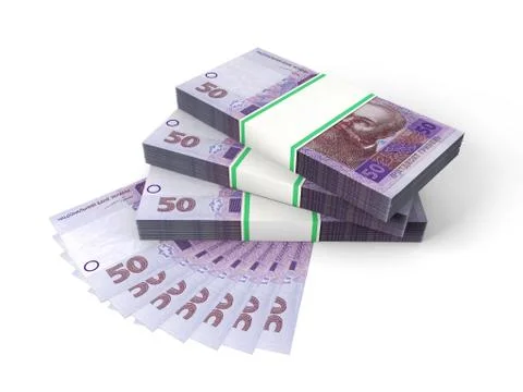 Composition with banknotes of ukrainian money Stock Illustration