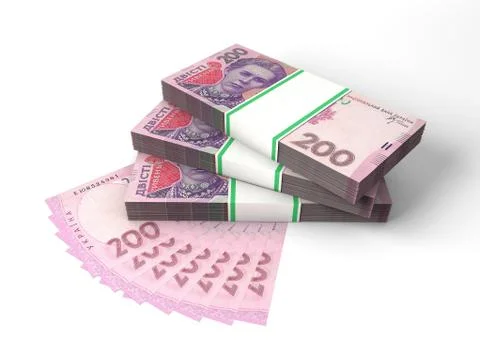 Composition with banknotes of ukrainian money Stock Illustration
