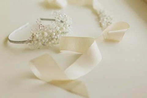 The composition of beautiful wedding accessories bride. Shallow dof 写真素材