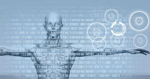 Composition of binary coding and scopes scanning over human body 库存插图