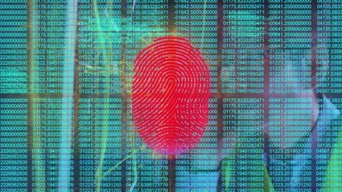 Composition of binary coding on black background Stock Footage 327785081