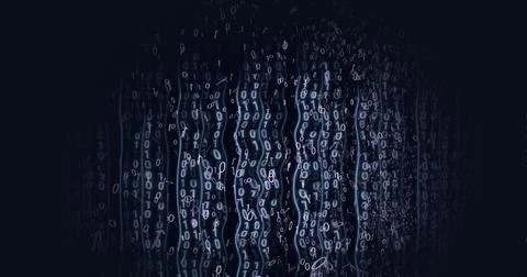 Composition of binary coding on black background 库存插图