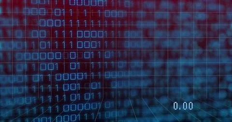 Composition of binary coding on black background 库存照片