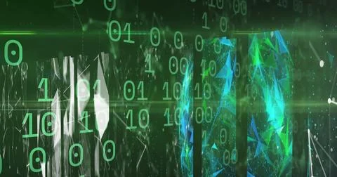 Composition of binary coding data processing over networks of connections Illustrazione stock