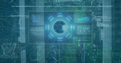 Composition of binary coding digital icons and online security padlock online 스톡 일러스트