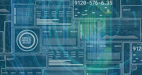 Composition of binary coding medical icons and data processing on screen on Stock Footage 329709318