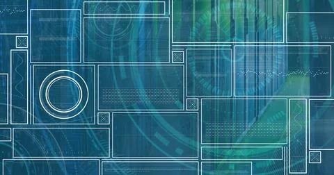 Composition of binary coding medical icons and data processing on screen on Illustrazione stock