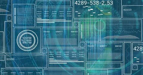Composition of binary coding medical icons and data processing on screen on 스톡 사진