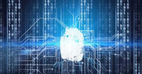 Composition of binary coding over computer processor circuit board Illustrazione stock