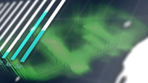 Composition of binary coding processing over computer circuit board Stock Footage 327448135