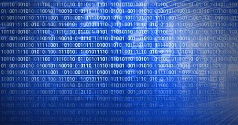 Composition of binary coding processing over computer servers Stock Illustration
