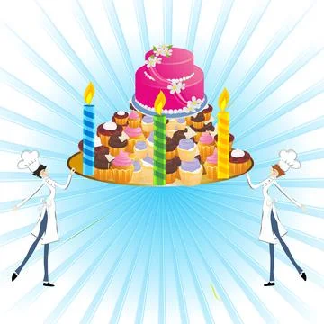 Composition for a birthday, Stock Illustration